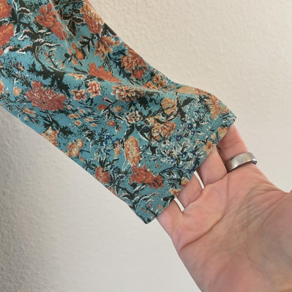 Peruvian Connection Ditsy Floral Dress Womens Size M Ruffle Cottage Preppy Beach - Picture 4 of 8